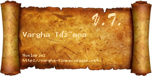 Vargha Tímea névjegykártya