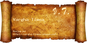 Vargha Tímea névjegykártya
